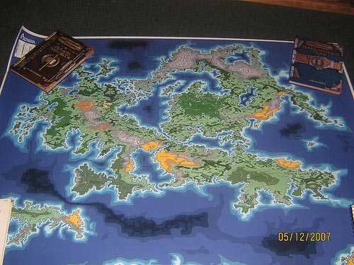 A printed copy of The Kyngdoms map